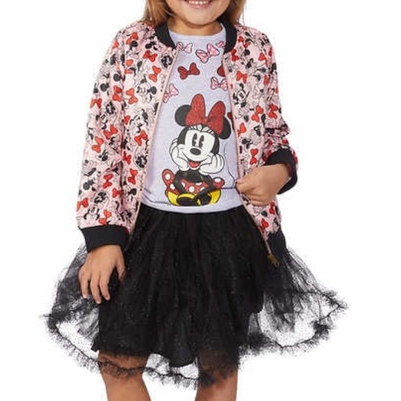GIRLS 2 PIECE SET OUTFIT SKIRT /& TOP DISNEY MINNIE MOUSE 1 2 3 4 5 6 7 /& 8 YEARS